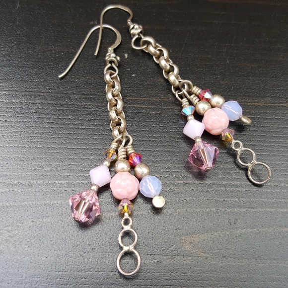 Flirty & Fun Sterling Silver Long Beaded Earrings - Picture 5 of 8